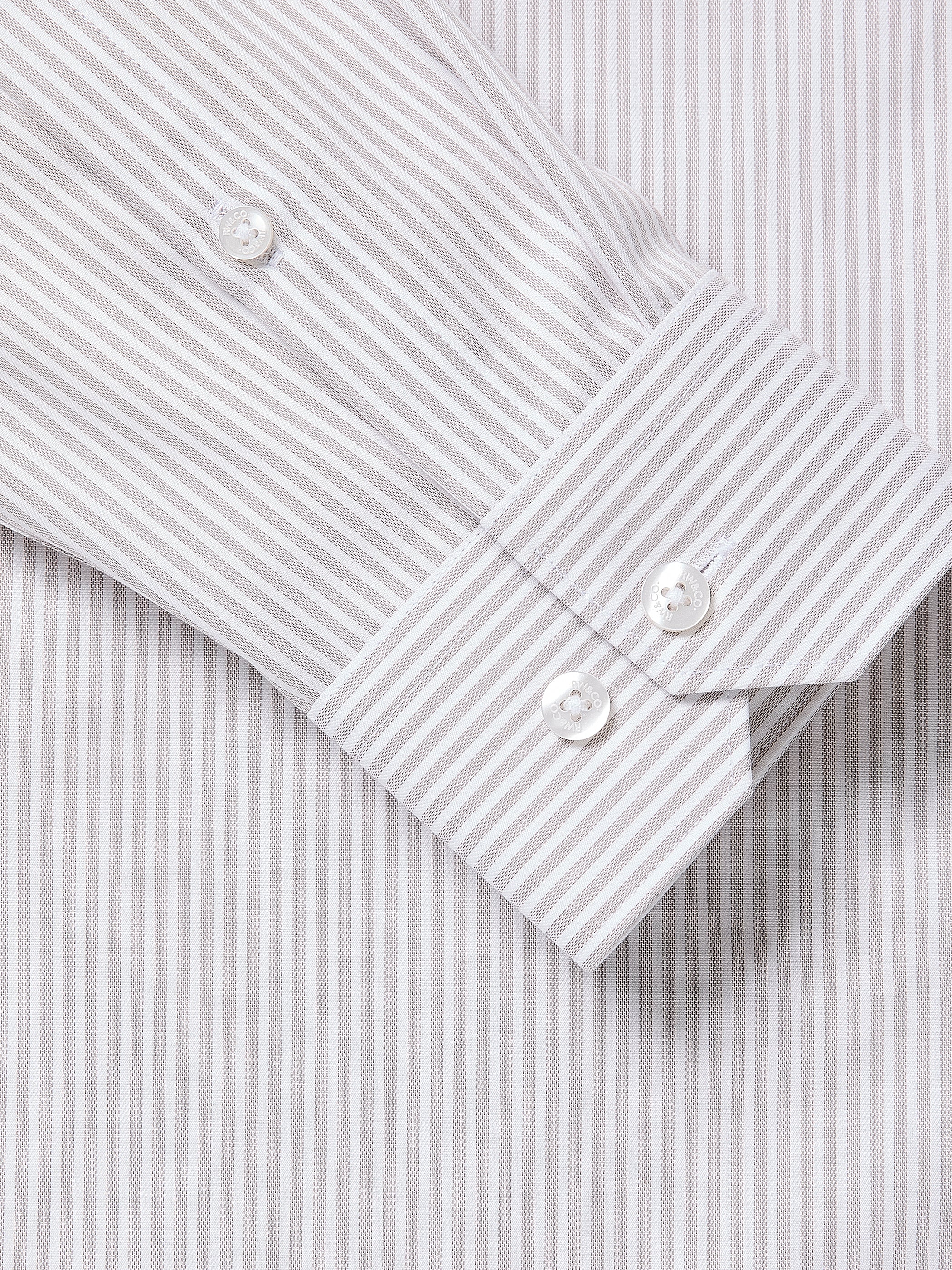 Tailored Fit Striped Dress Shirt - Image 4