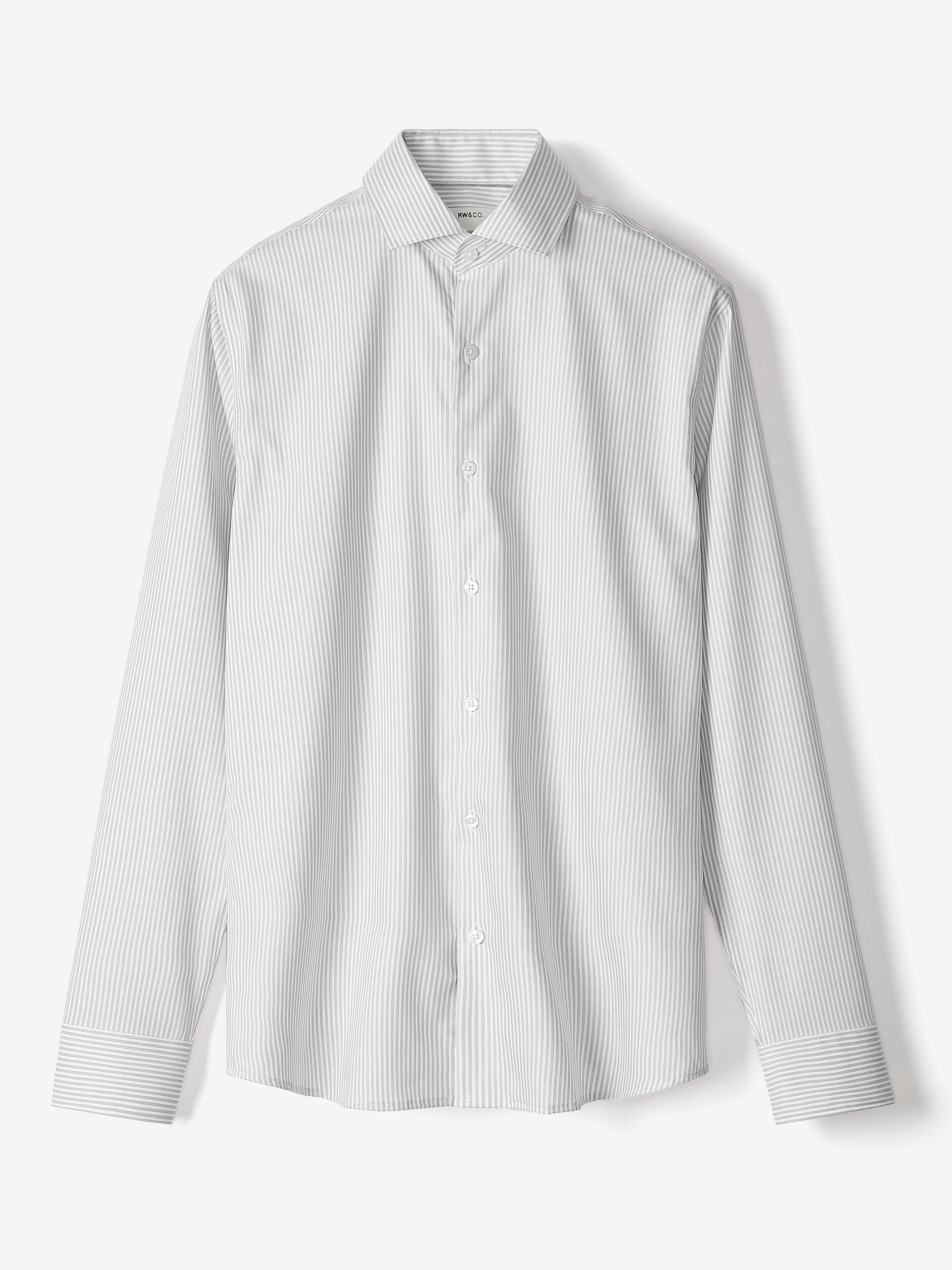 Tailored Fit Striped Dress Shirt - Image 5