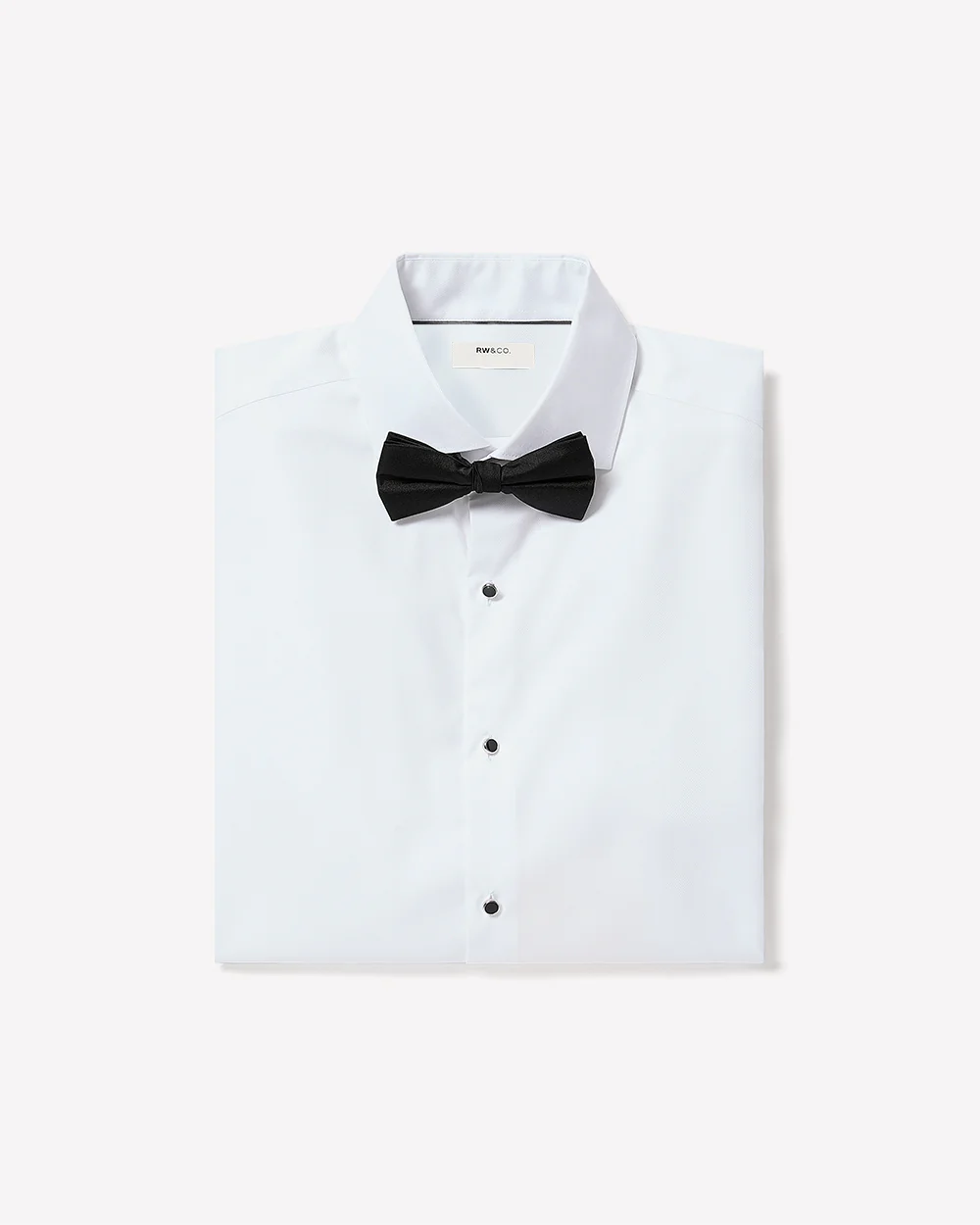 White Tailored Fit Tuxedo Shirt with French Cuffs - Image 2