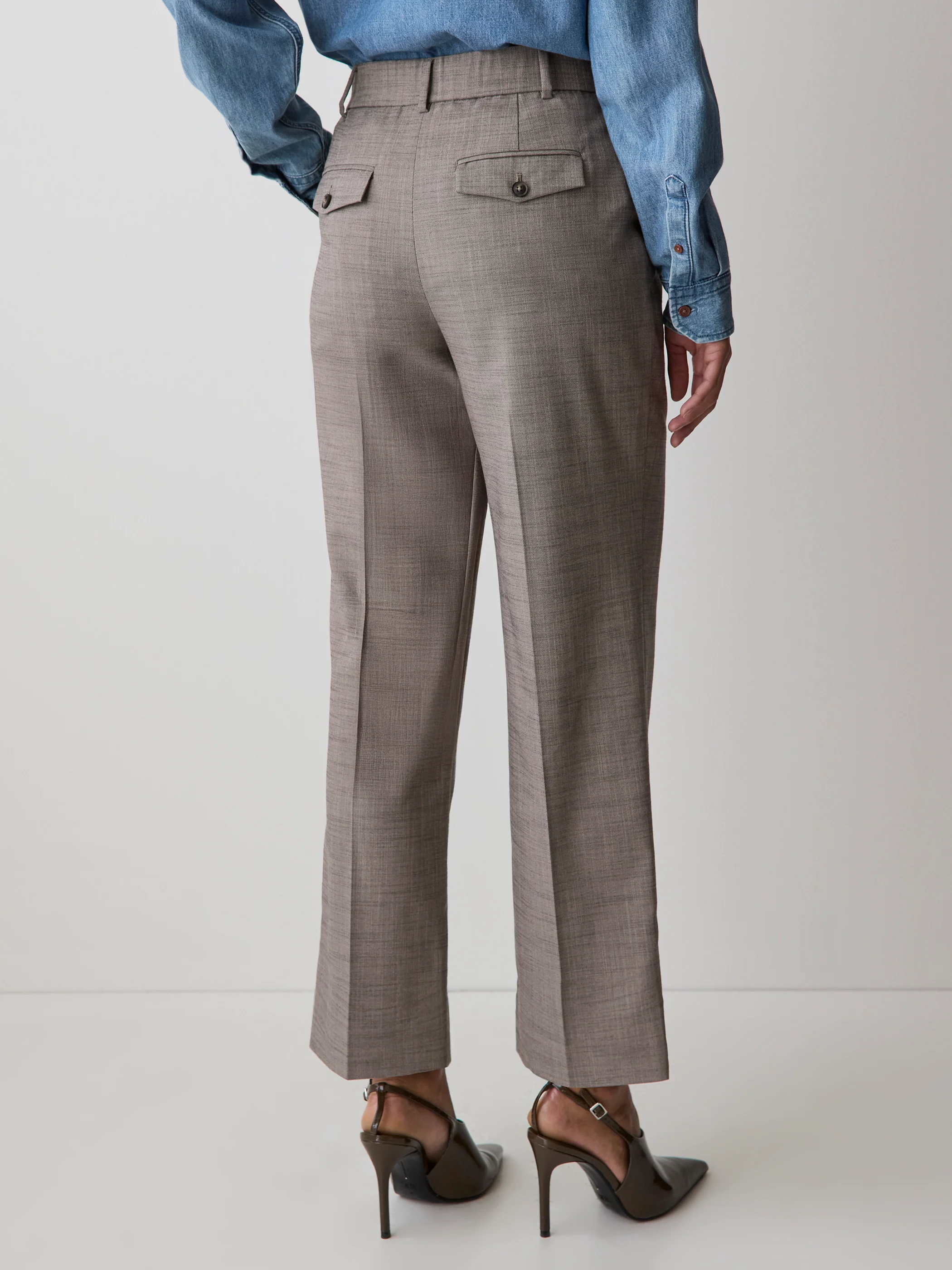 Taupe Tapered-Leg High-Rise Ankle Pant - Image 3