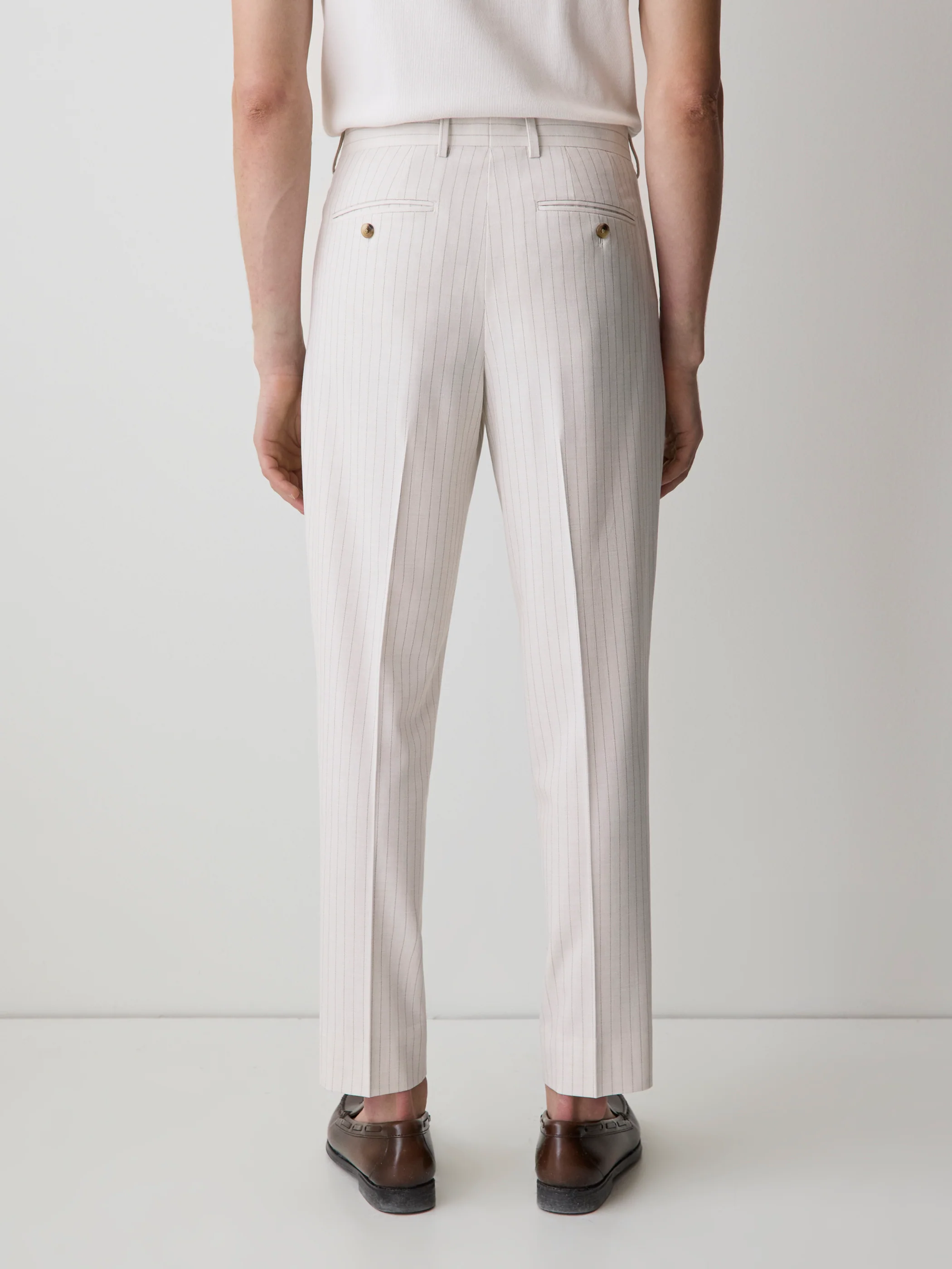 Pleated Tapered-Leg Striped Suit Pant - Image 3