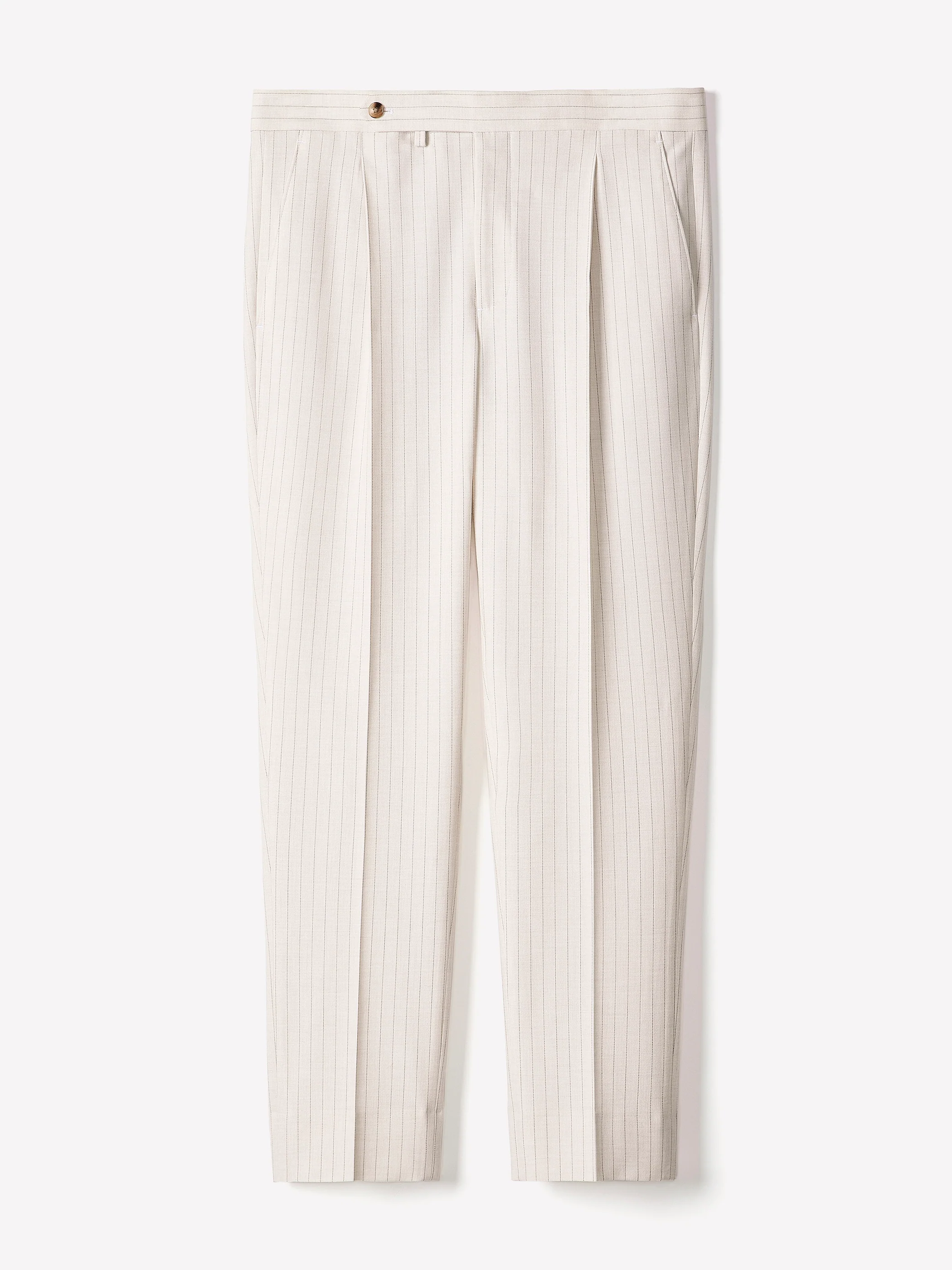 Pleated Tapered-Leg Striped Suit Pant - Image 6
