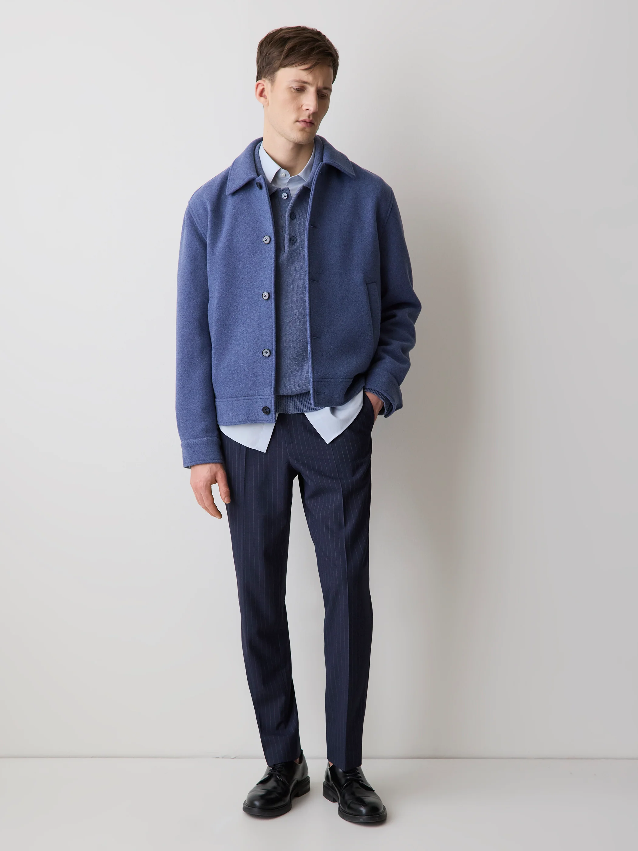 Striped Tapered-Leg Pleated Dress Pant - Image 3