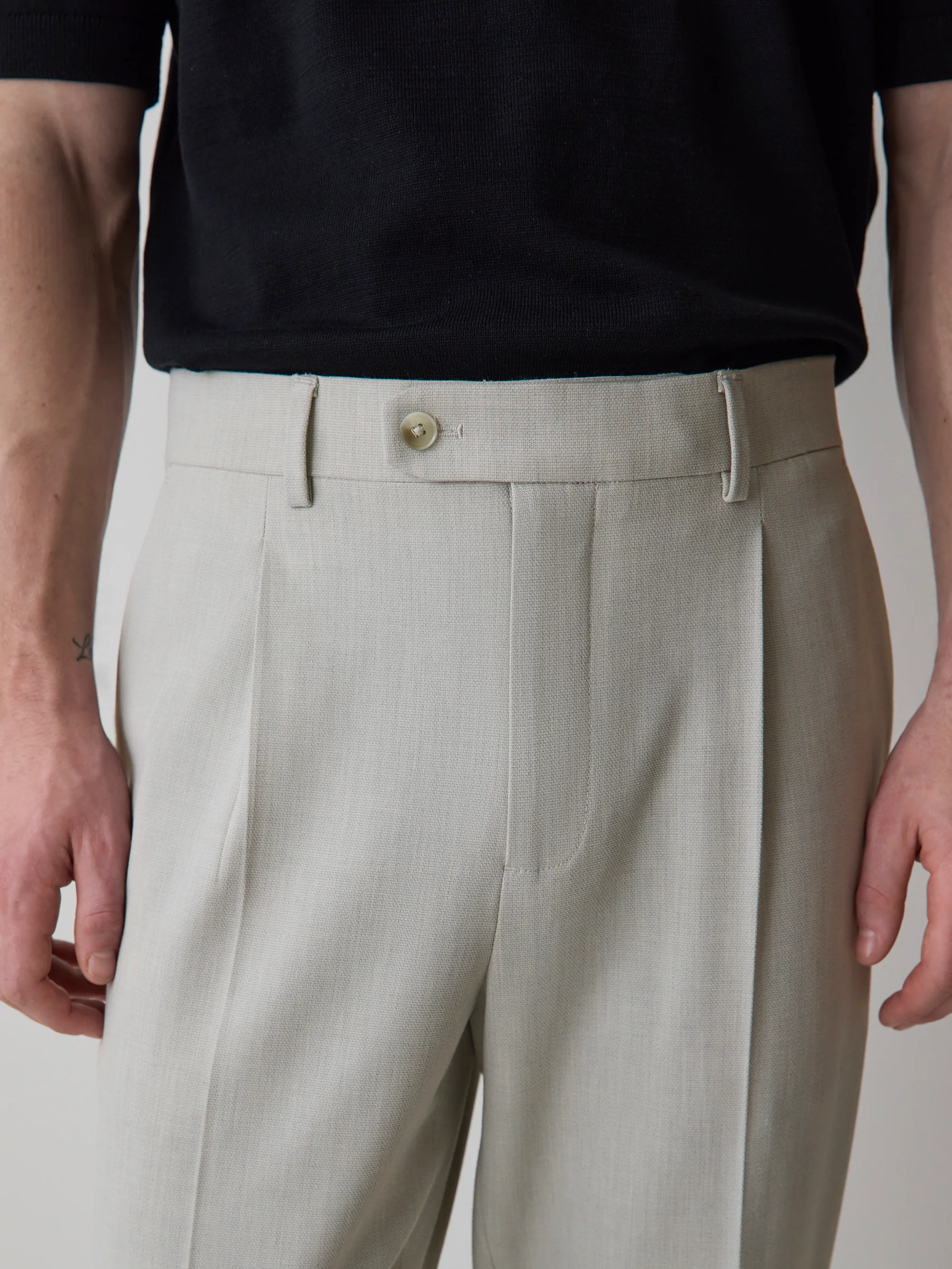 Tapered-Leg Pleated Dress Pant - Image 4