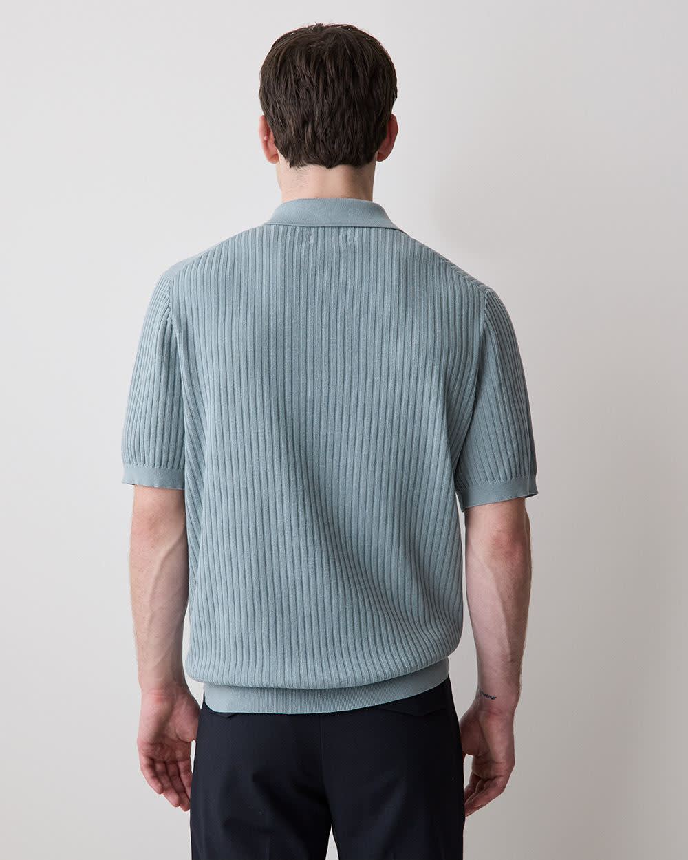 Cotton Short-Sleeve Polo with Johnny Collar - Image 16