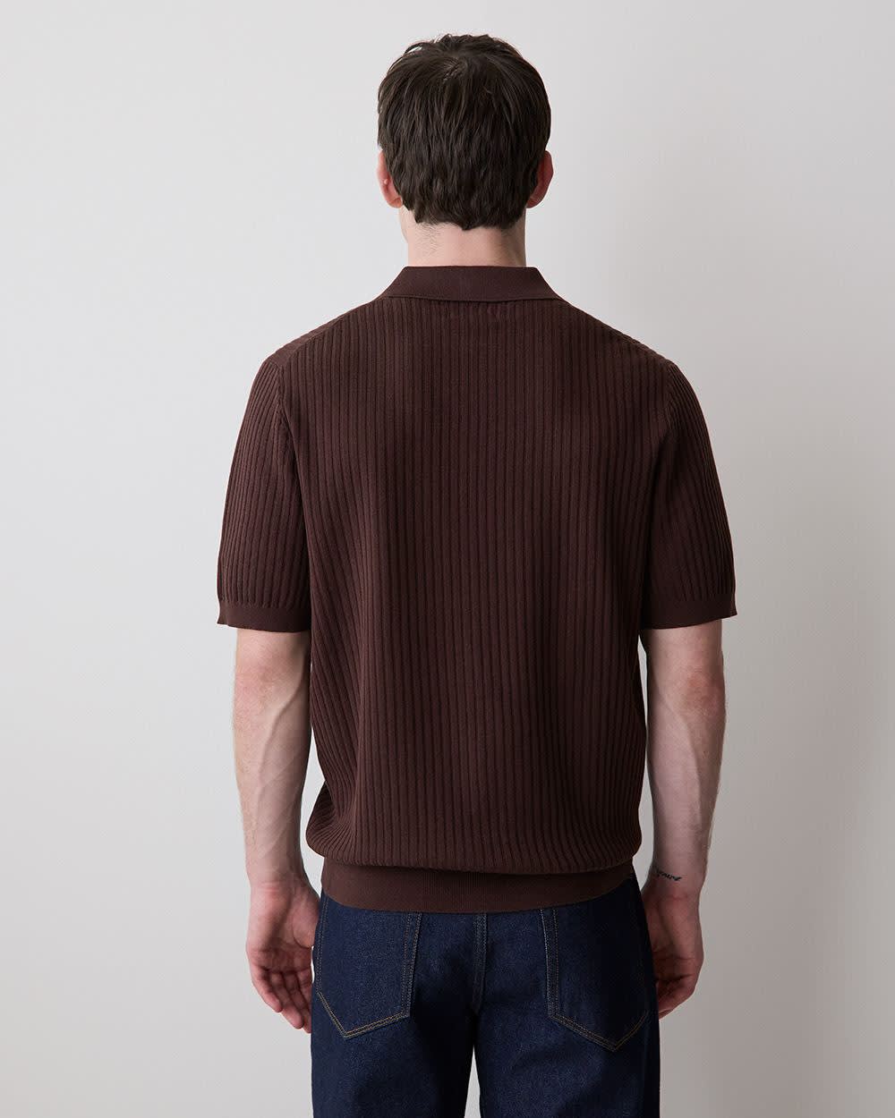 Cotton Short-Sleeve Polo with Johnny Collar - Image 22
