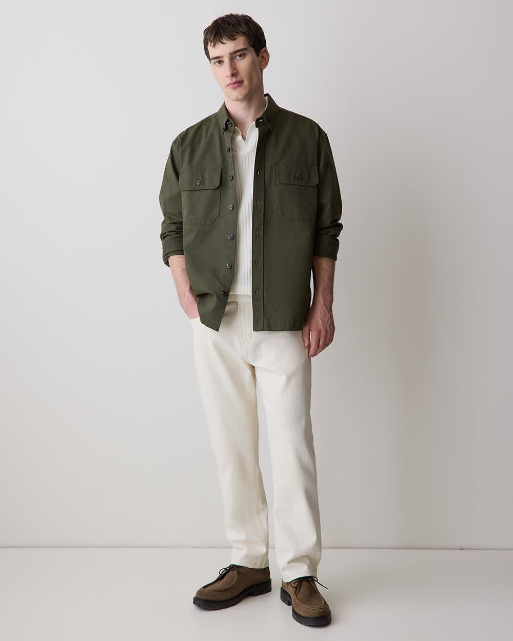 Cotton Short-Sleeve Polo with Johnny Collar - Image 8