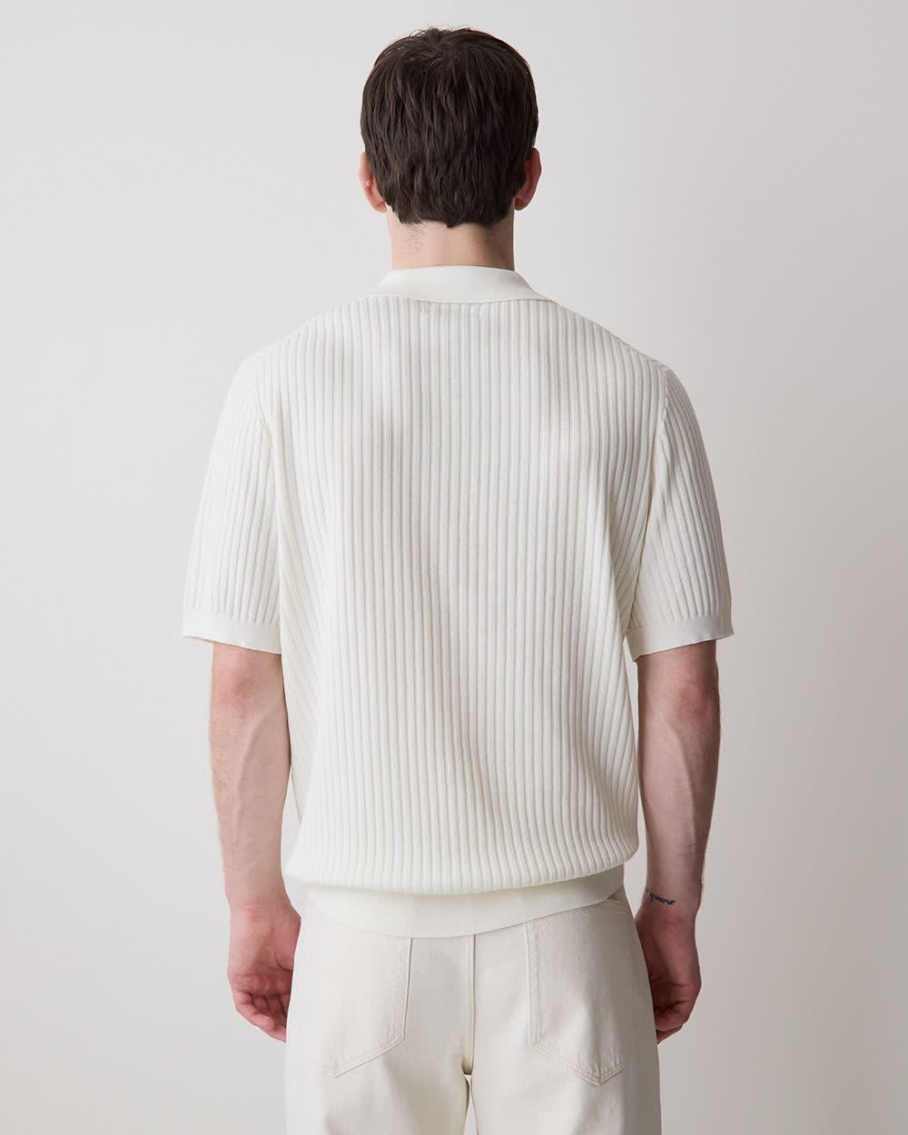 Cotton Short-Sleeve Polo with Johnny Collar - Image 9
