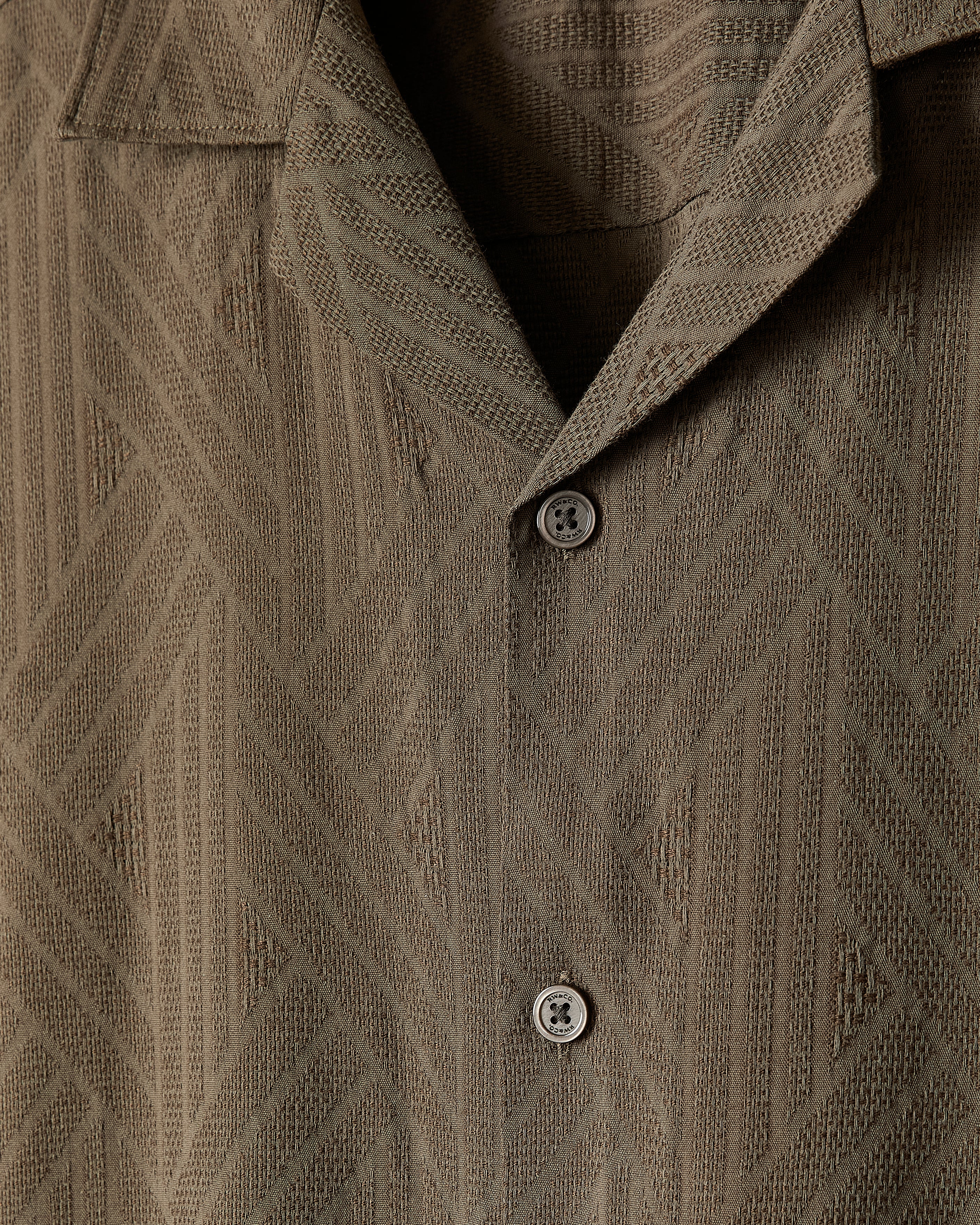 Short-Sleeve Textured Shirt with Camp Collar - Image 4