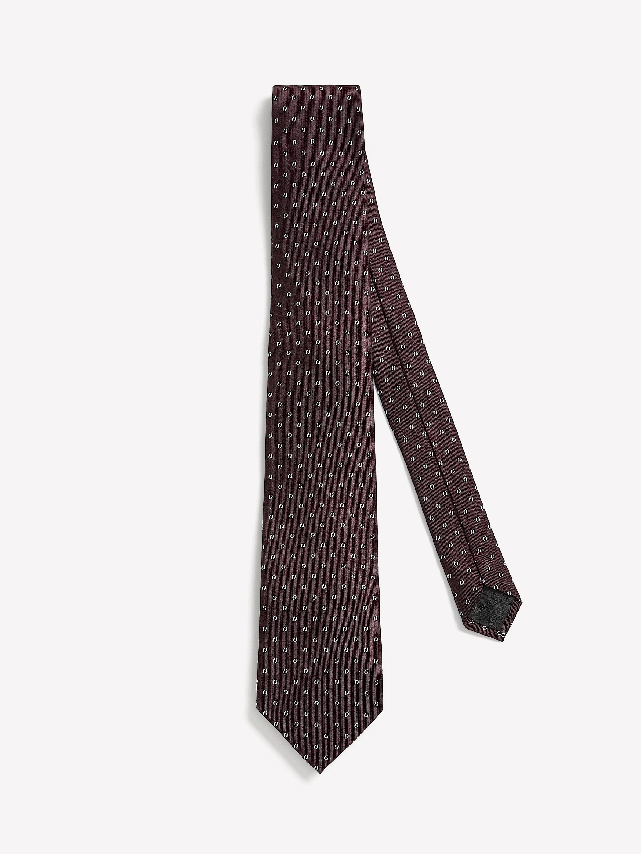 Burgundy Regular Tie with Geometric Pattern