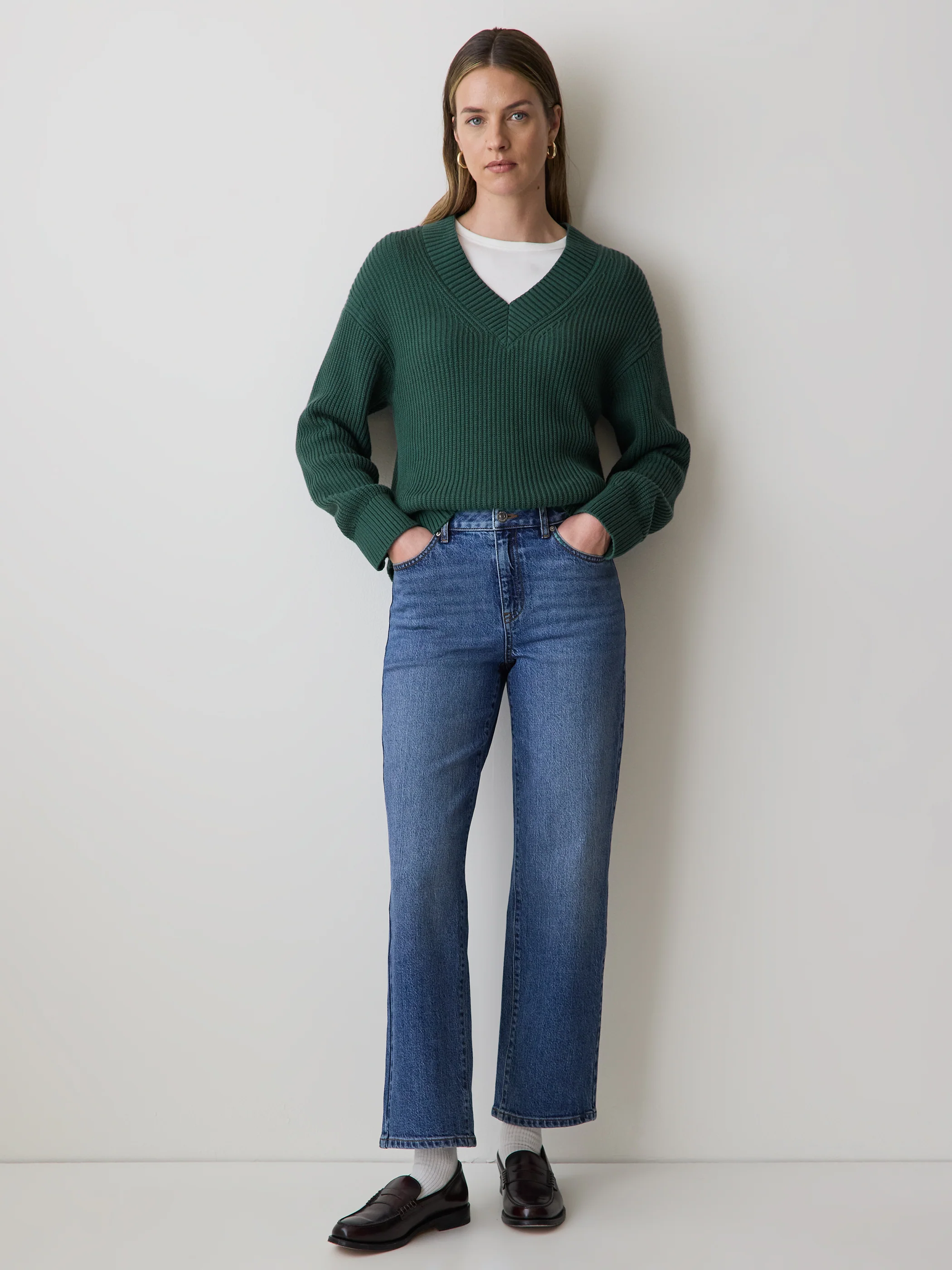 Long-Sleeve V-Neck Sweater - Image 7