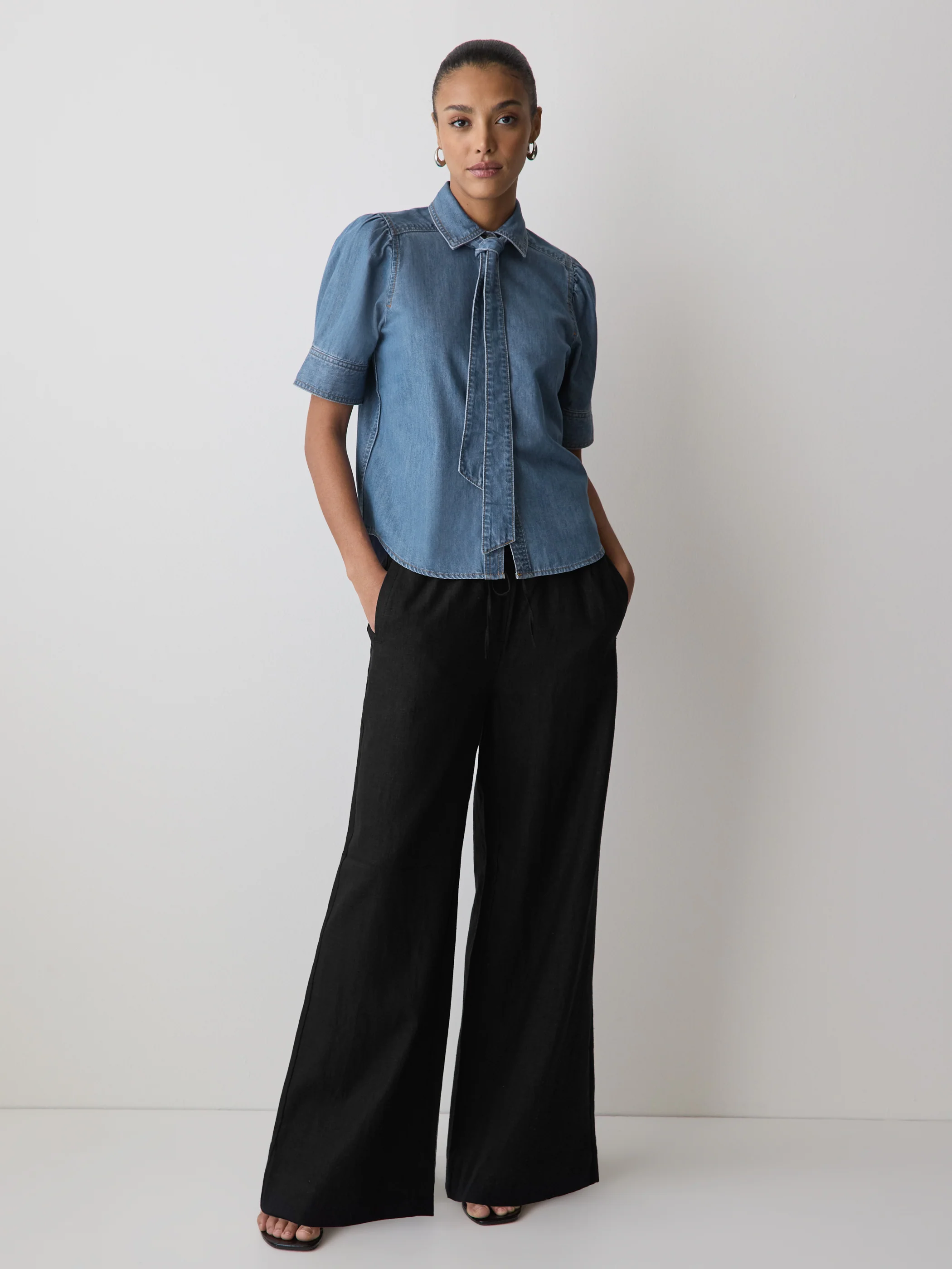 Linen Mid-Rise Wide-Leg Pant - Image 7