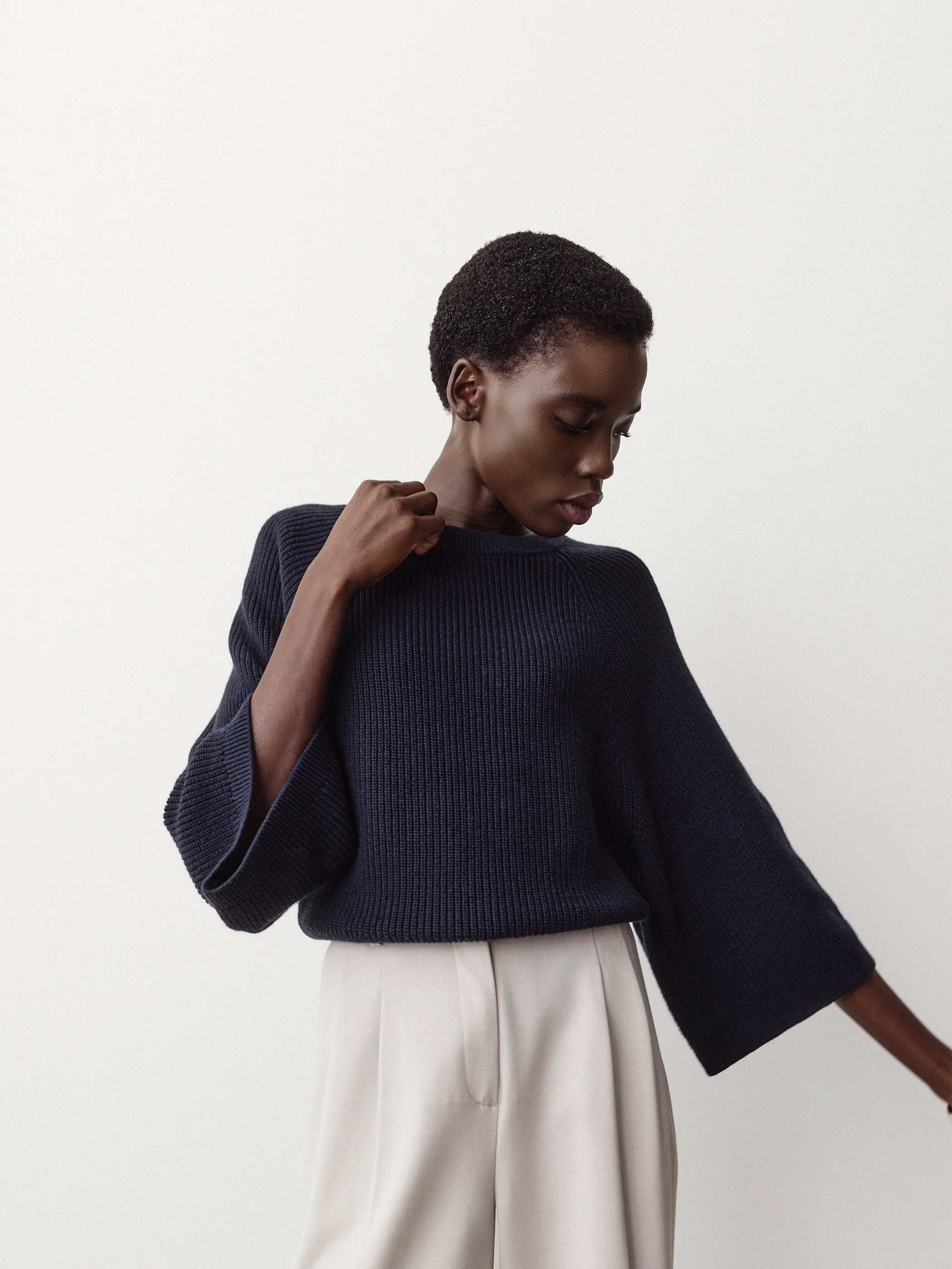 Wide-Sleeve Crew-Neck Merino-Blend Sweater - Image 11
