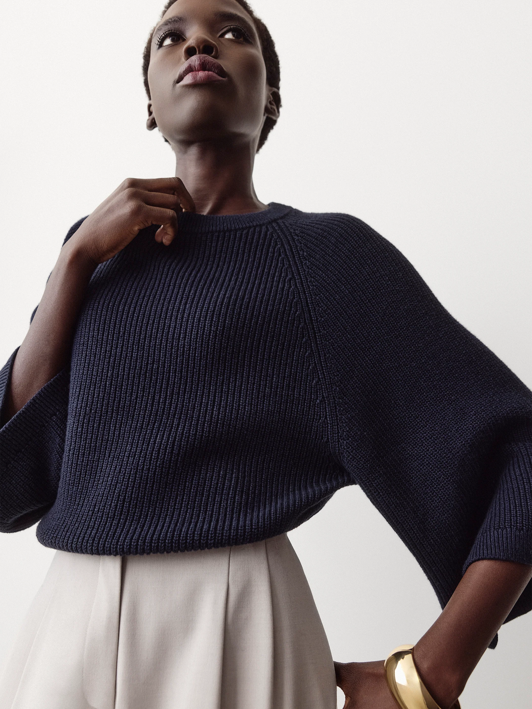 Wide-Sleeve Crew-Neck Merino-Blend Sweater - Image 15