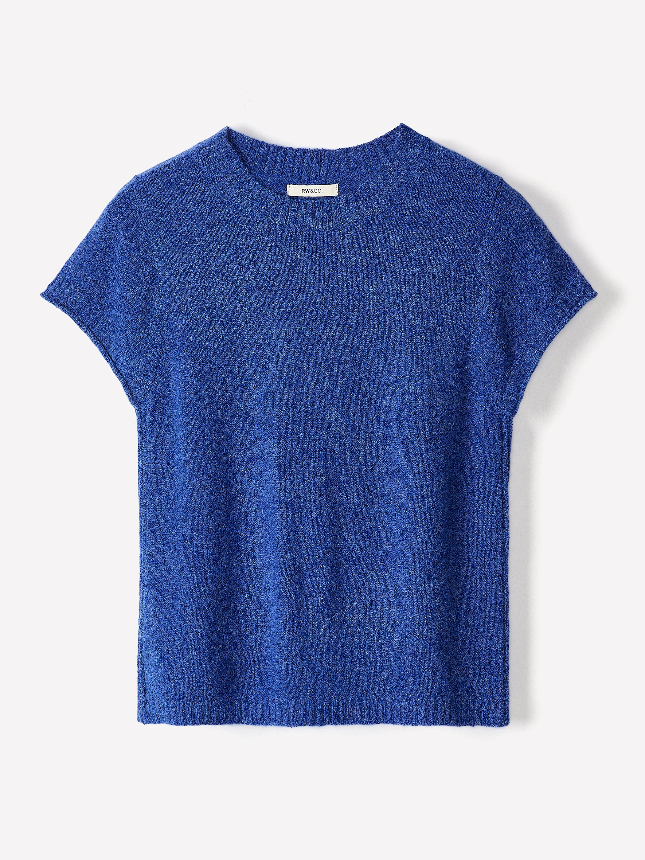 Wool-Blend Cap-Sleeve Crew-Neck Boxy Sweater - Image 11