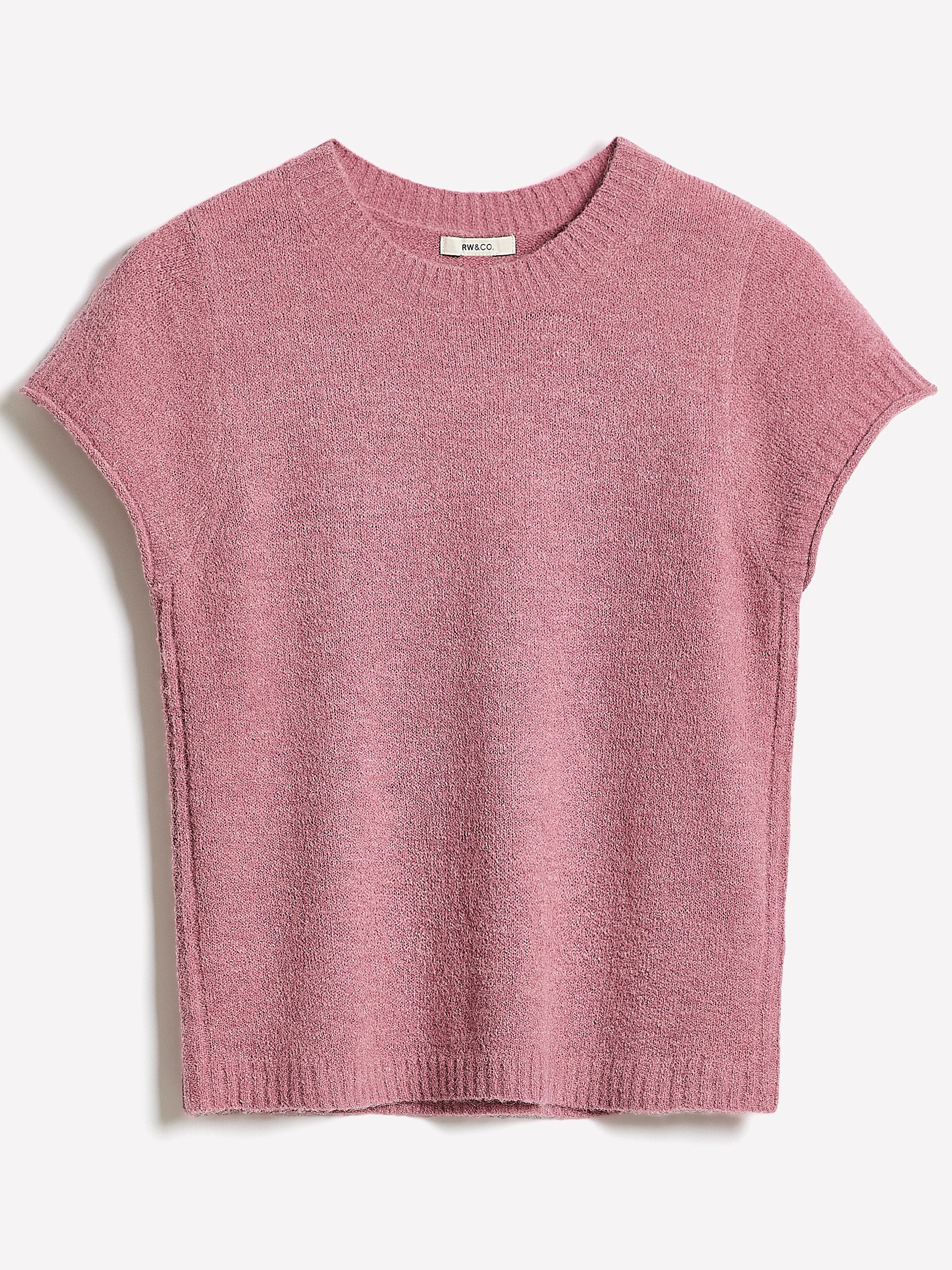 Wool-Blend Cap-Sleeve Crew-Neck Boxy Sweater - Image 16