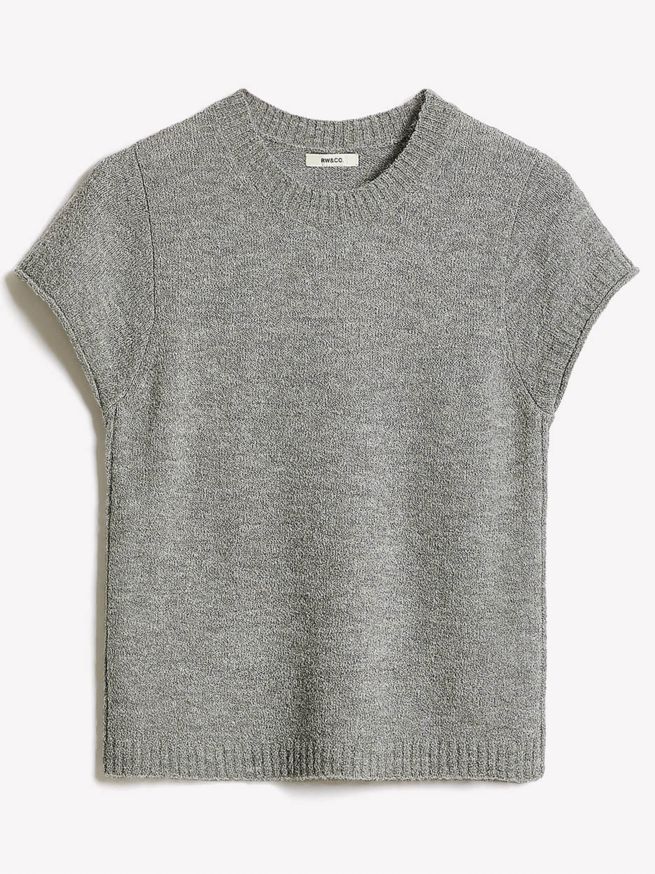 Wool-Blend Cap-Sleeve Crew-Neck Boxy Sweater - Image 20