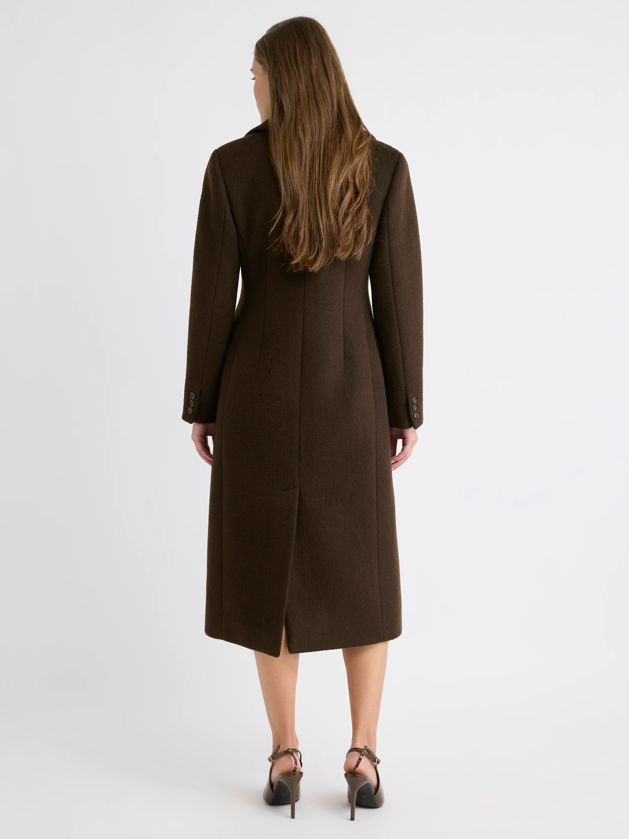 Wool-Cashmere Blend Long Hourglass Coat - Image 3