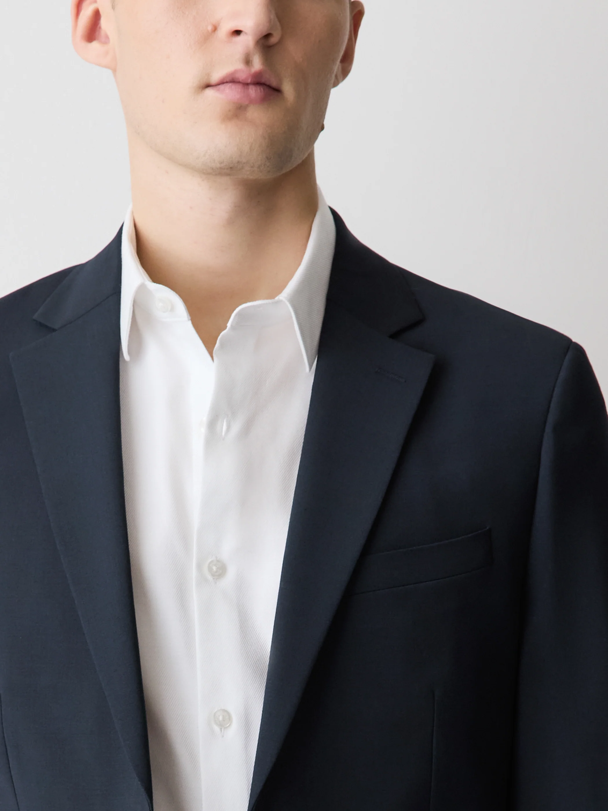 Slim Fit Navy Wool Suit Blazer - Image 5