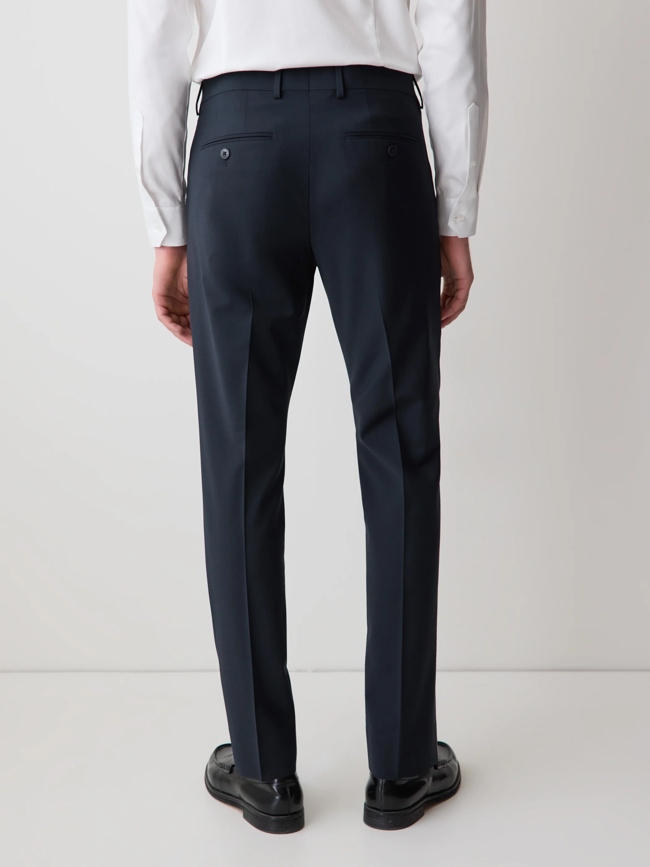 Slim Fit Navy Wool Suit Pant - Image 4