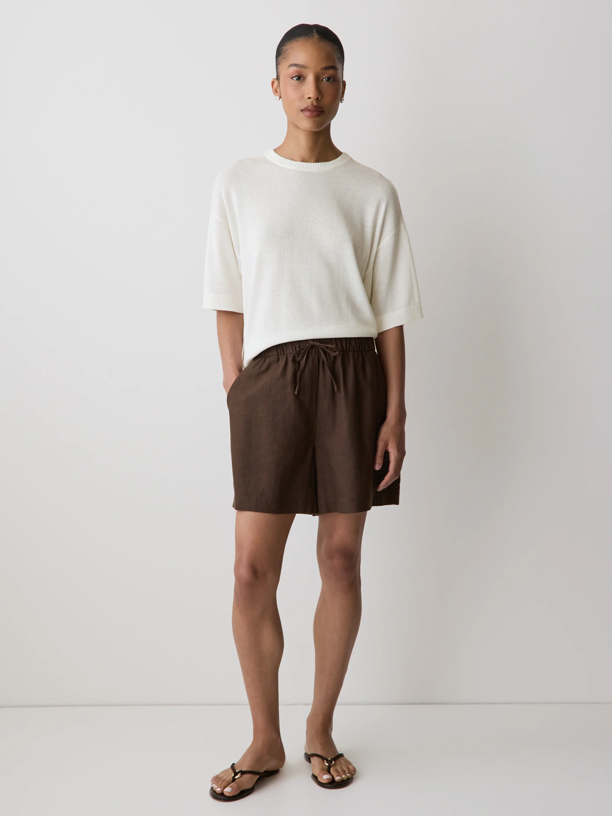 Linen-Blend Mid-Rise Pull-On Short - Image 7