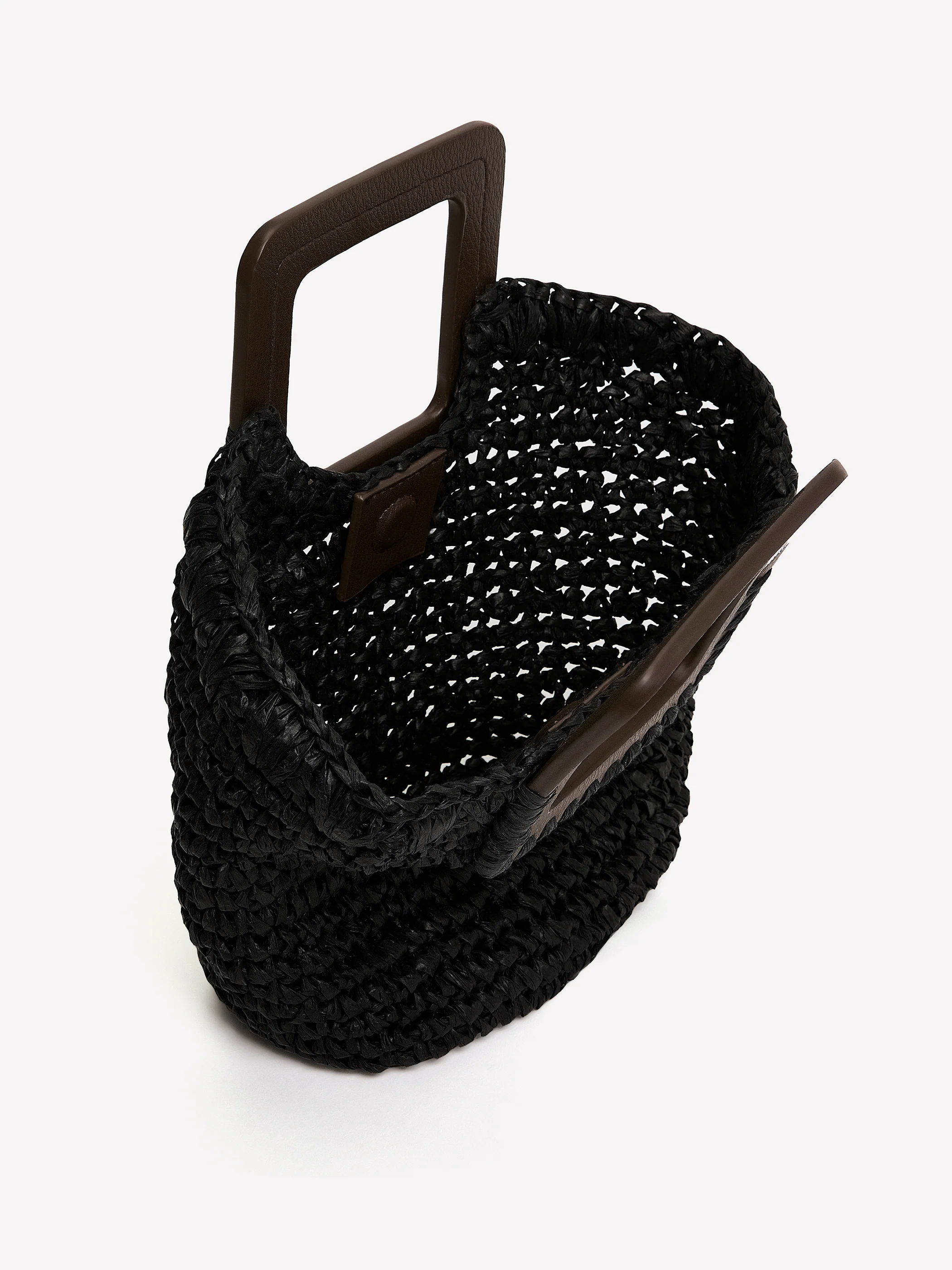 Straw Handbag with Square Handle - Image 4