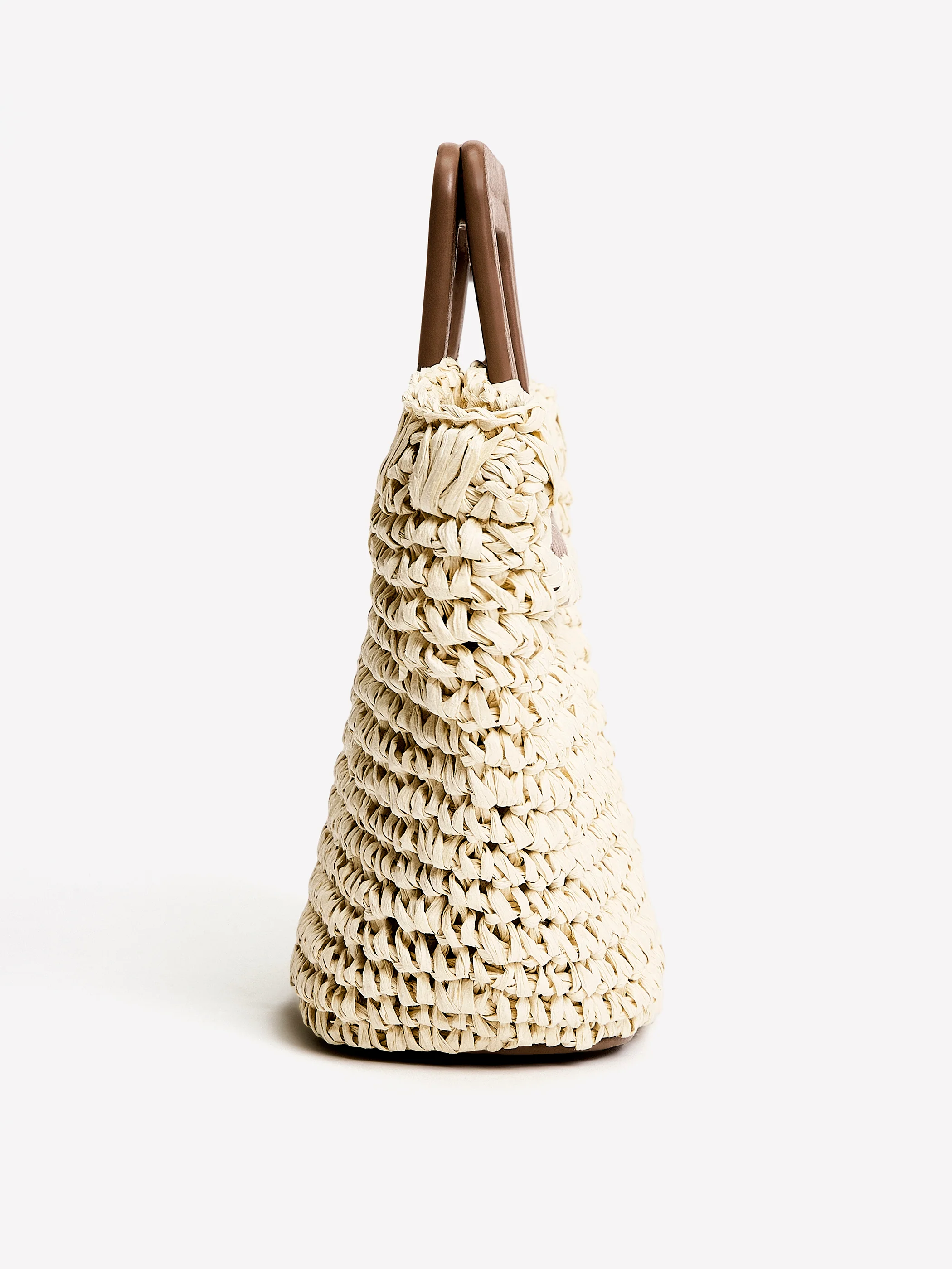 Straw Handbag with Square Handle - Image 7