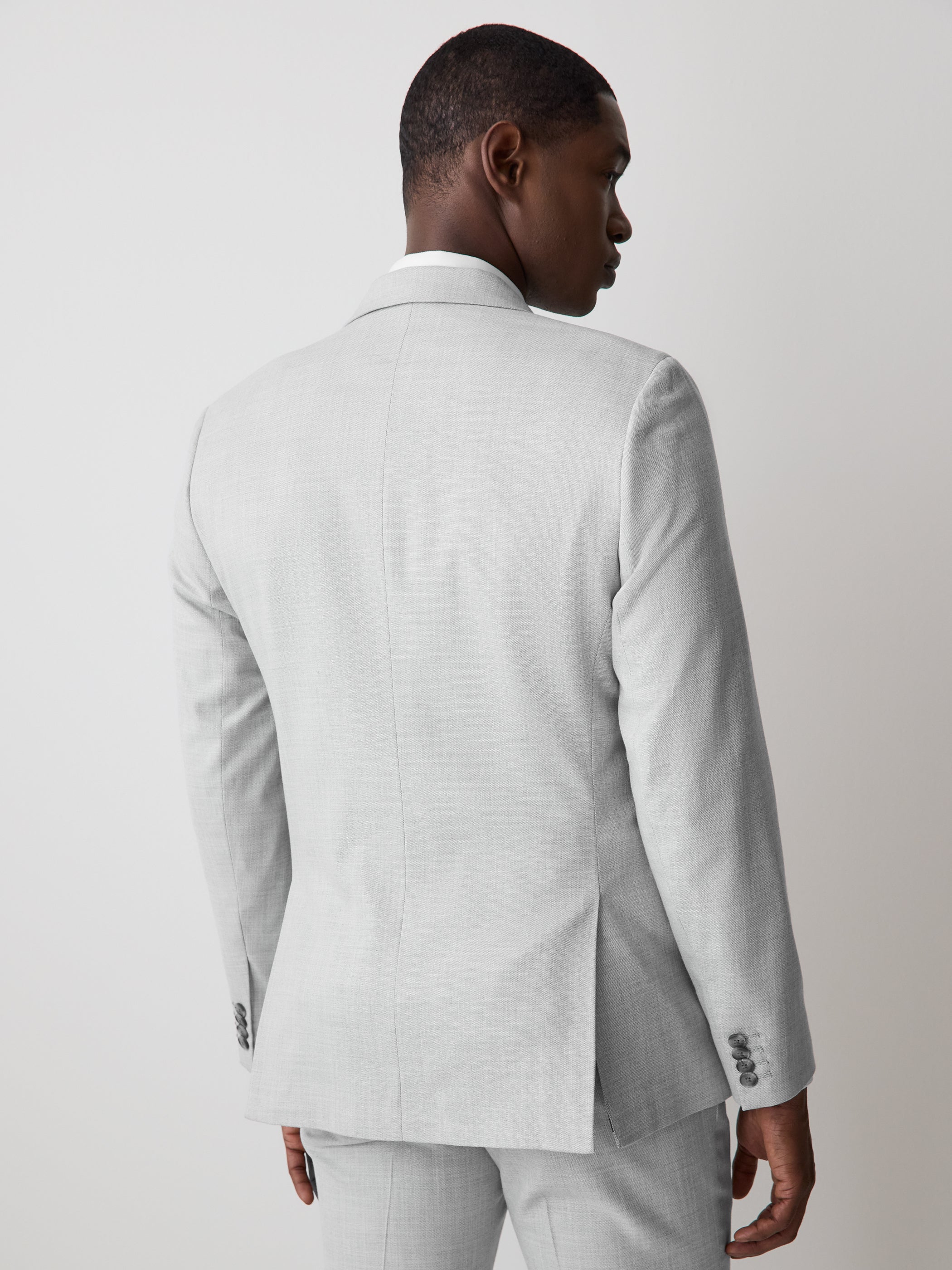 Essential Trailored Fit Light Grey Suit Blazer - Image 3