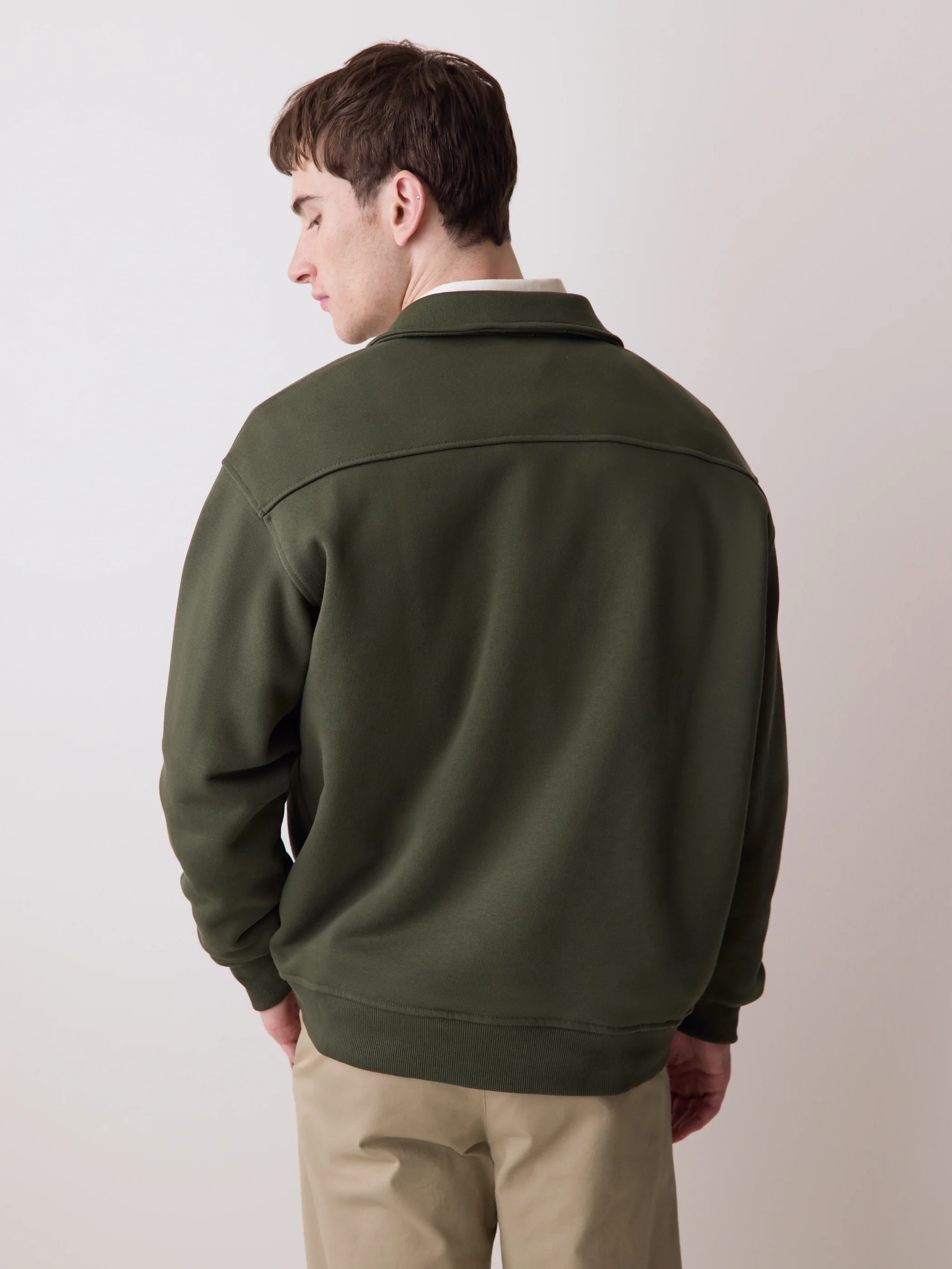 Long-Sleeve Half-Zip Polo Sweater - Image 3